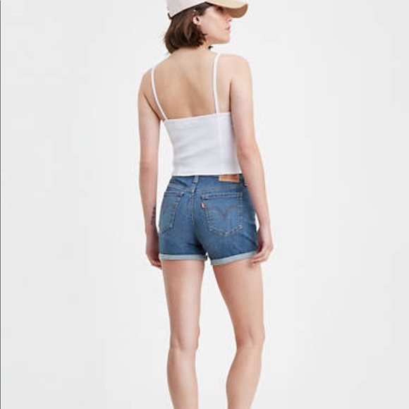 Levi’s Distressed Mid Length Denim Jean Short 27 NWT - Picture 3 of 9